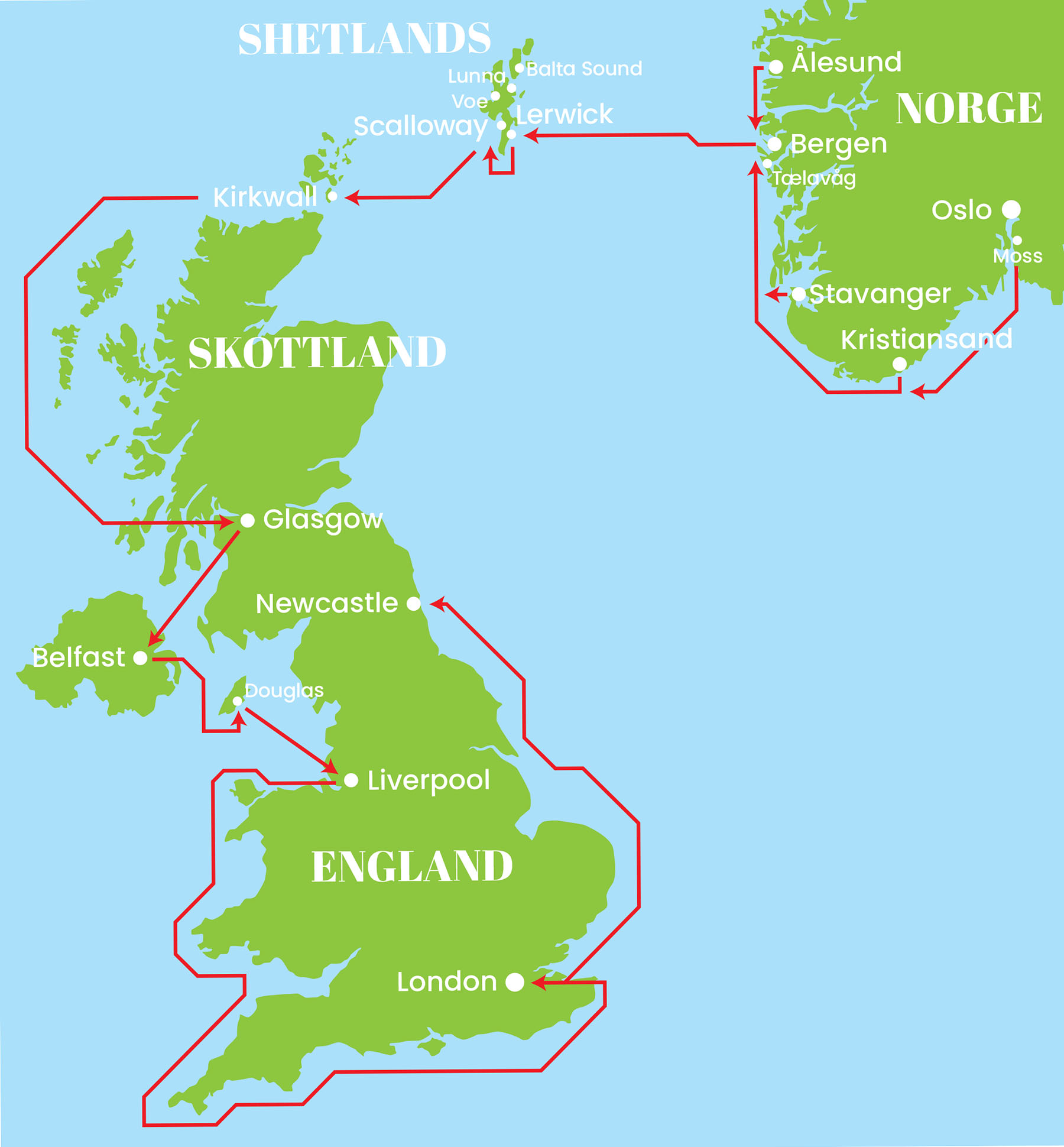 A map showing the Convoy's Route